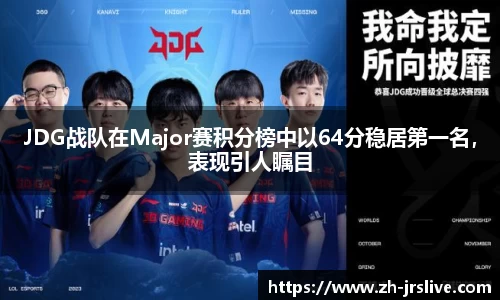 JDG战队在Major赛积分榜中以64分稳居第一名，表现引人瞩目